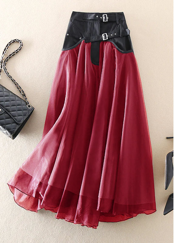 French Grey fashion Patchwork Tulle Skirts Spring