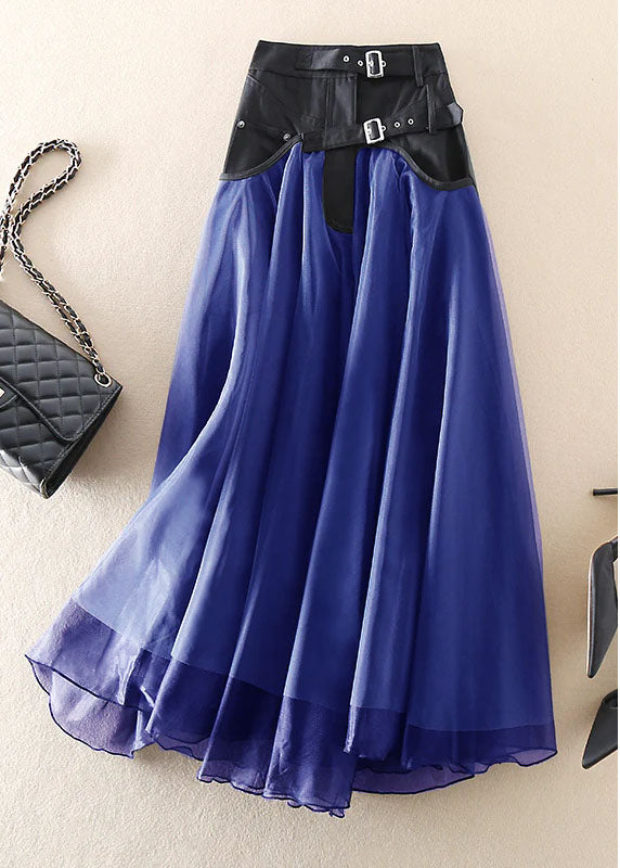 French Grey fashion Patchwork Tulle Skirts Spring